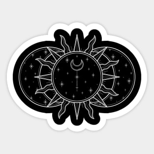 Vintage Celestial Sun and Moon Sticker